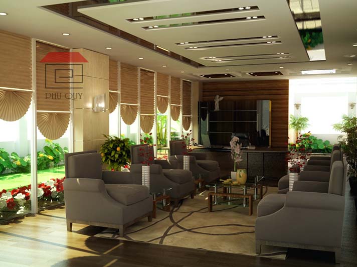 Không gian nghỉ ngơi được bày trí cây xanh