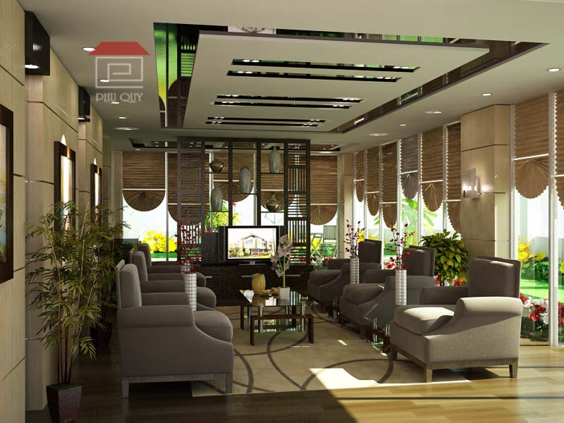 Không gian nghỉ ngơi được bày trí cây xanh