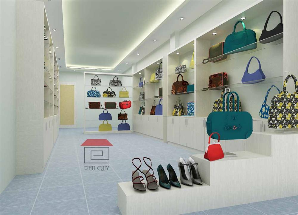 Tổng quan không gian trưng bày của showroom giày Minh Hoa