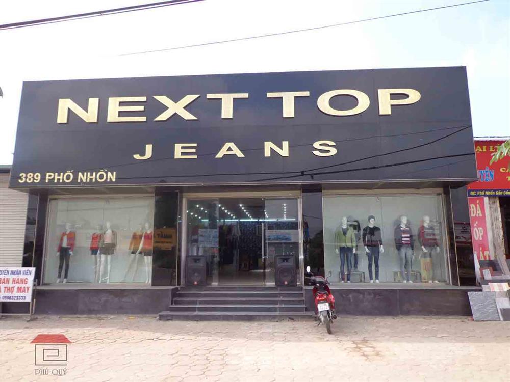 Thiết kế thi công biển quảng cáo cửa hàng Next Top Jeans