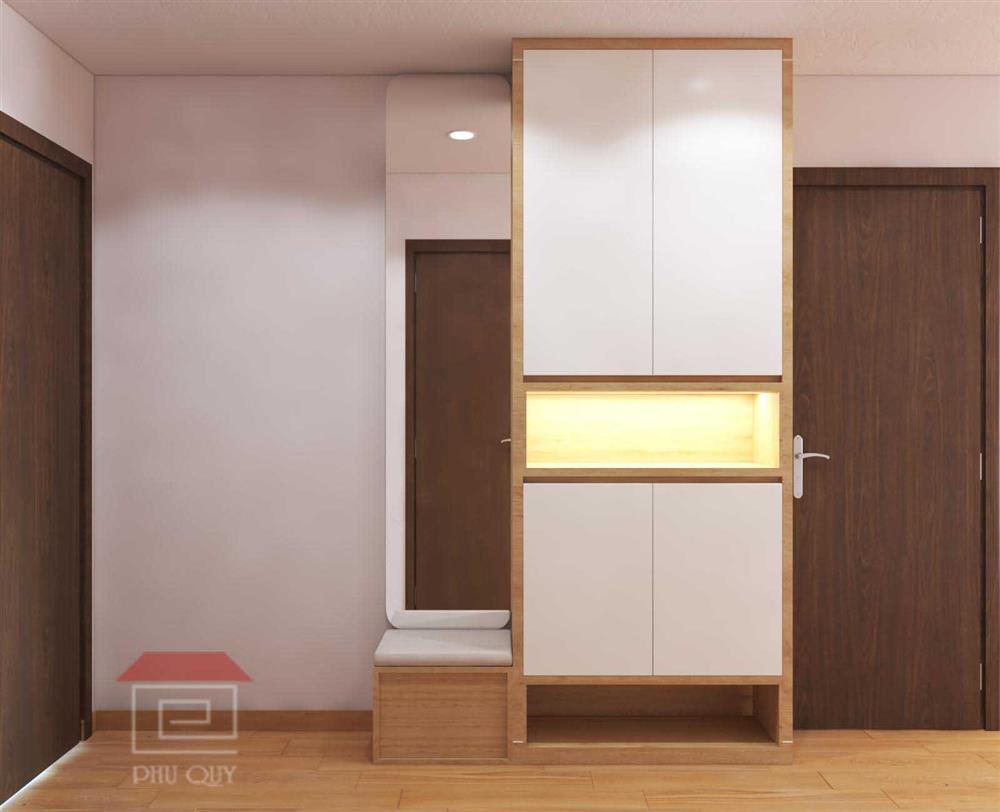 Khu vực để giày dép và ngồi đi giày trước khi ra khỏi nhà