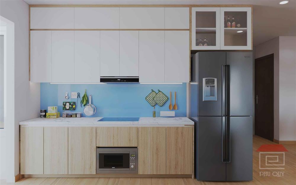 Khu vực bếp và tủ lạnh, lò vi sóng