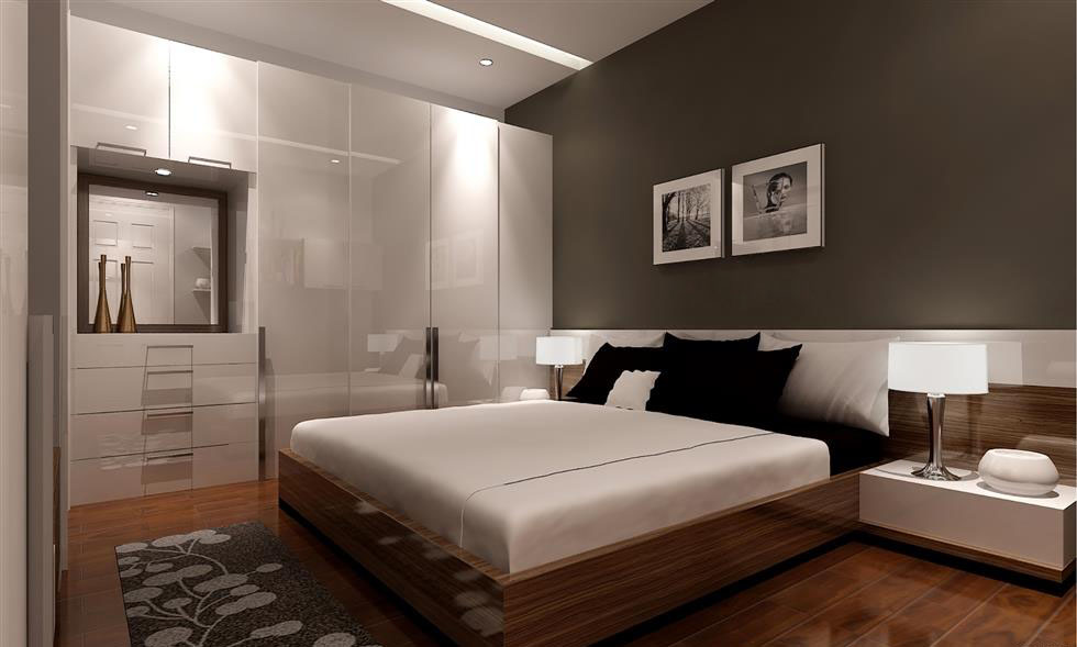 Phòng ngủ Master của căn hộ chung cư với phong cách hiện đại