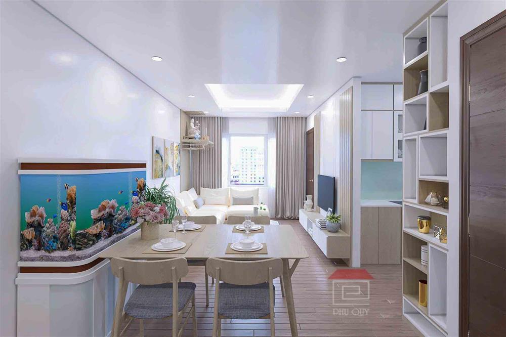 Tông be, trắng giúp màu sắc phòng khách trở nên tươi sáng hơn